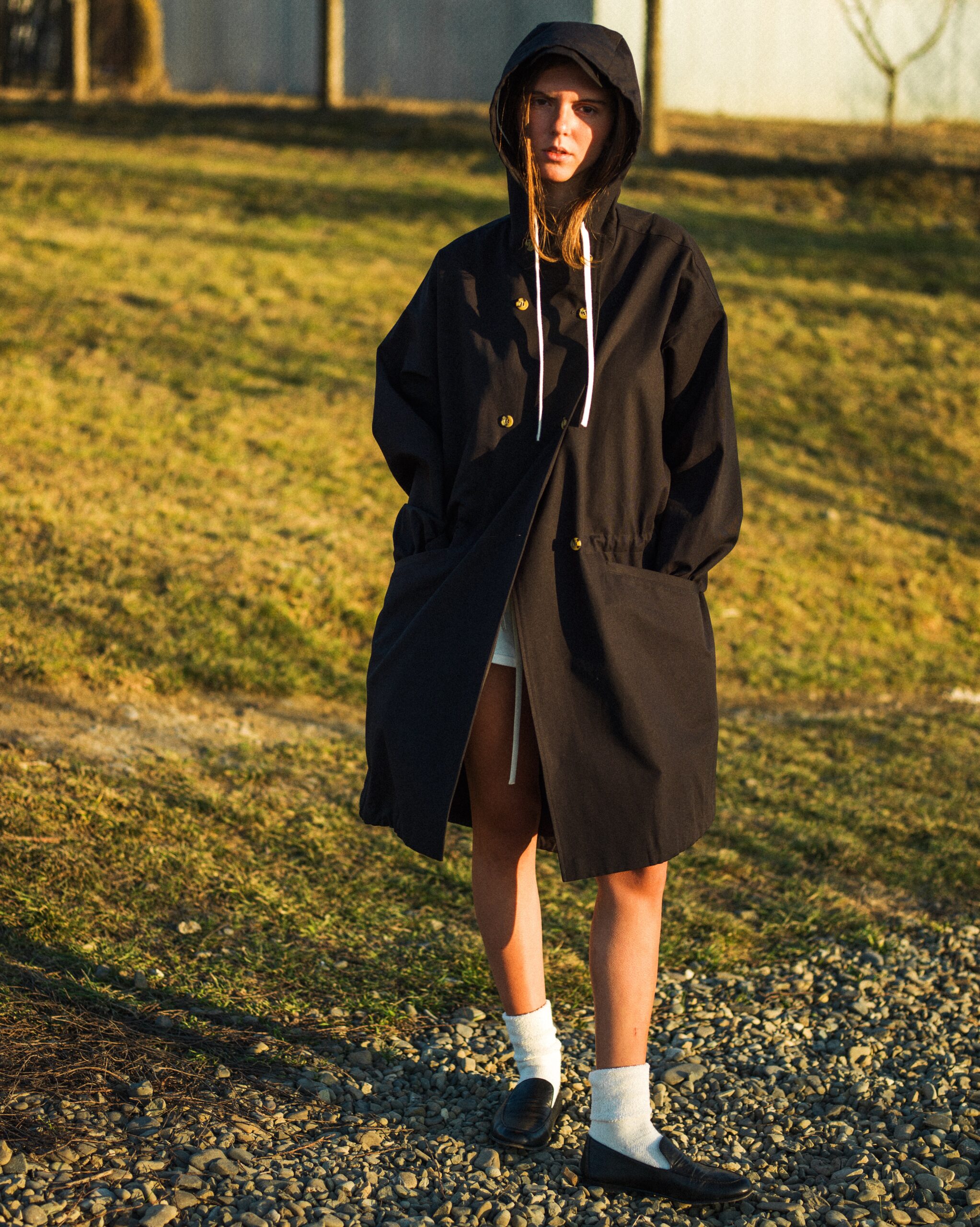 Waxed Organic Cotton Парка Linda black